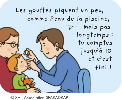 Lesgouttes piquent un peu mais pas longtemps : tu comptes jusqu'à 10 et c'est fini.